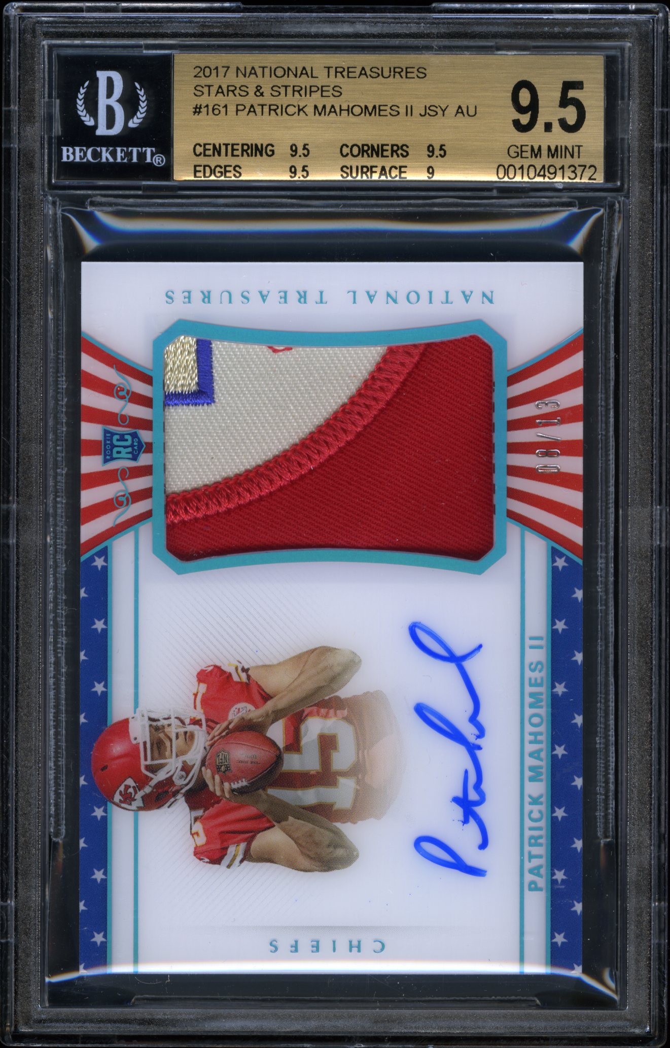 Stars & Stripes 8/13 Patrick Mahomes Lamar Hunt patch gem